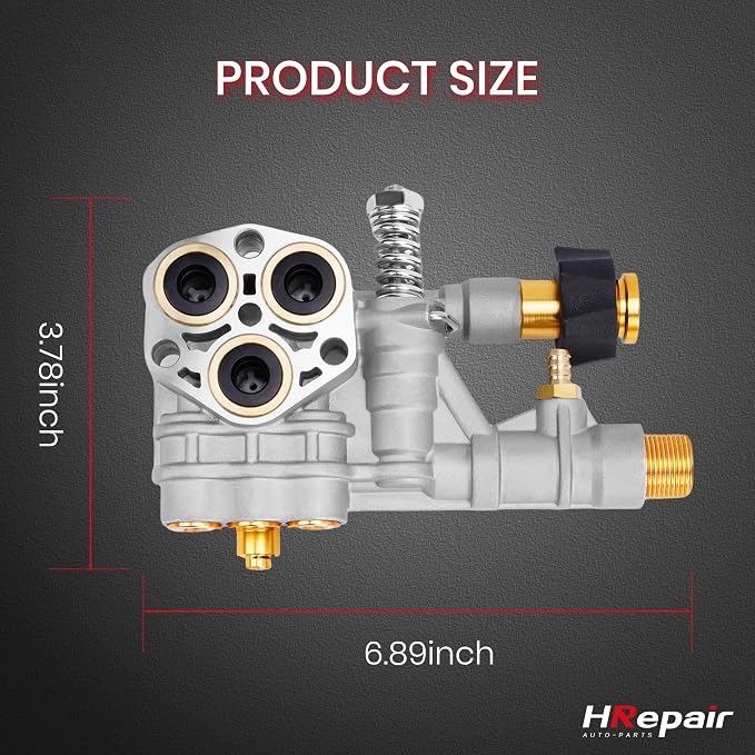 7108366 Pressure Washer Pump Manifold fits for Technologies 510020 and 520006 Axial Cam Pressure Washer Pump Replacement Simpson 7108366 Cleaning Manifold