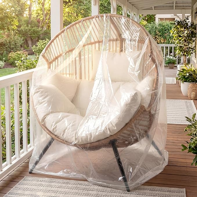 Clear Patio Egg Chair Cover Waterproof Wicker Egg Swing Chair Covers 43 x 45 x 53 Inch Resistant Plastic Patio Furniture Cover for Home Garden Outdoor Furniture Favor