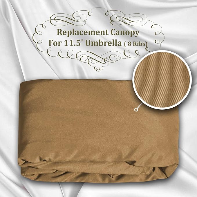 YardGrow 11.5ft 8 Ribs Umbrella Canopy Replacement for Patio Umbrella, Frame NOT Included, Umbrella Replacement Canopy ONLY