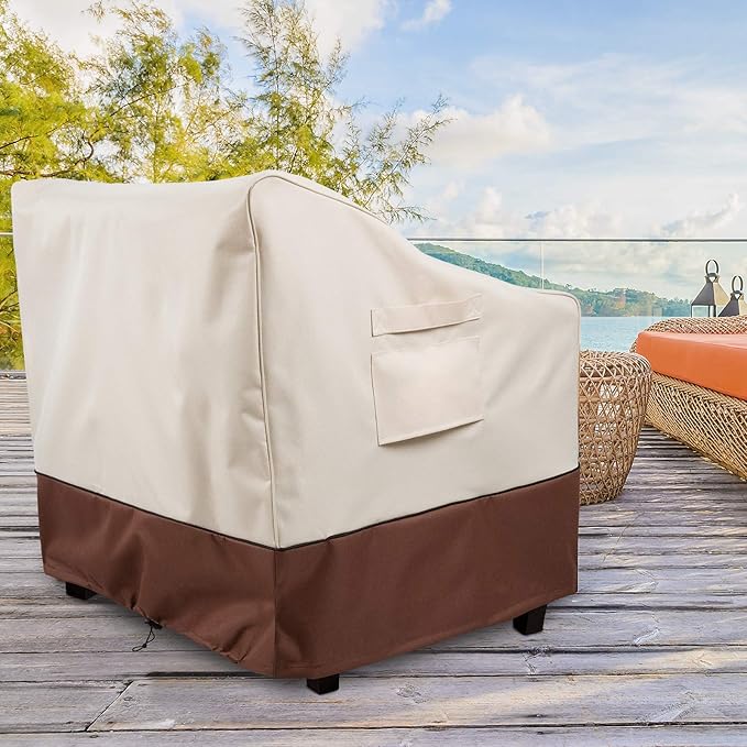 Patio Furniture Covers Waterproof,Outdoor Chair Covers Clearance,Lawn Chair Deep Seat Cover,Fits up to 33" W x 34" D x 31" H inches(1 Pack)