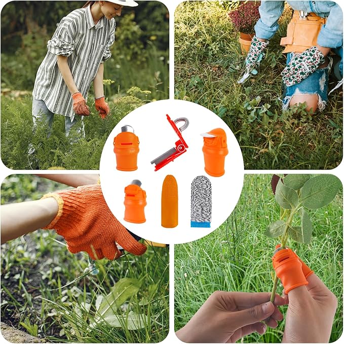 20 Pcs Thumb Knife for Gardeners,Multifunctional Gardening Thumb Knife Tool Set,Portable Garden Finger Cutter for Plant Vegetable Fruit Picking,Trimming,Harvesting