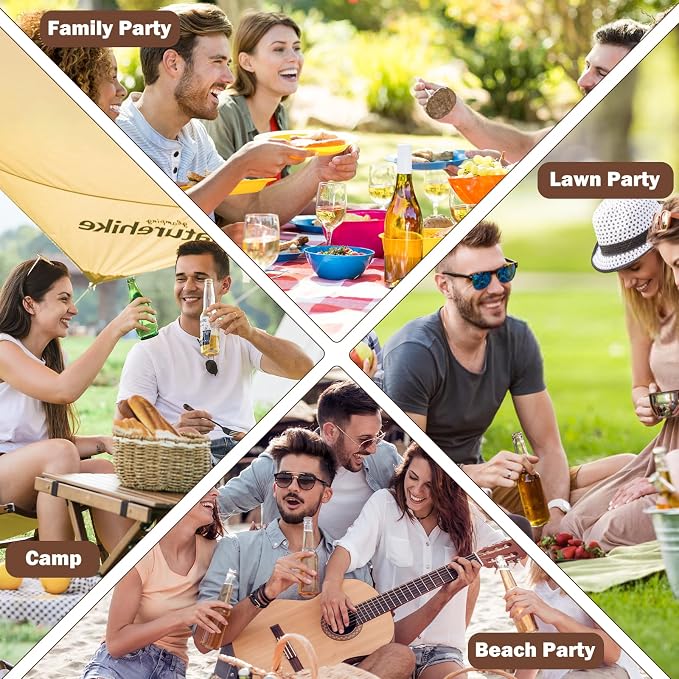 60x30in Boho Wooden Foldable Picnic Table, Portable Outdoor Low Table for Sitting On The Floor with Legs,for 6-8 People,Ideal for Camping, Garden,Party,Picnics & Parties,Logcolor (Brown)