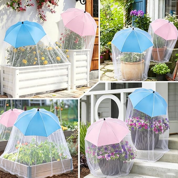 Plant Umbrellas for Outdoor Plants, Adjustable Plant Umbrellas for Potted Plants and Garden Beds, Provide Shade to Defend Plants From Blazing Sun and Rain, Courtyard Balcony Plants Shade