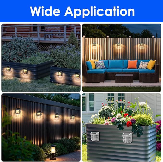 Energetic Solar Powered Garden Lights with Dusk to Dawn Sensors, Gray, 4 Pack