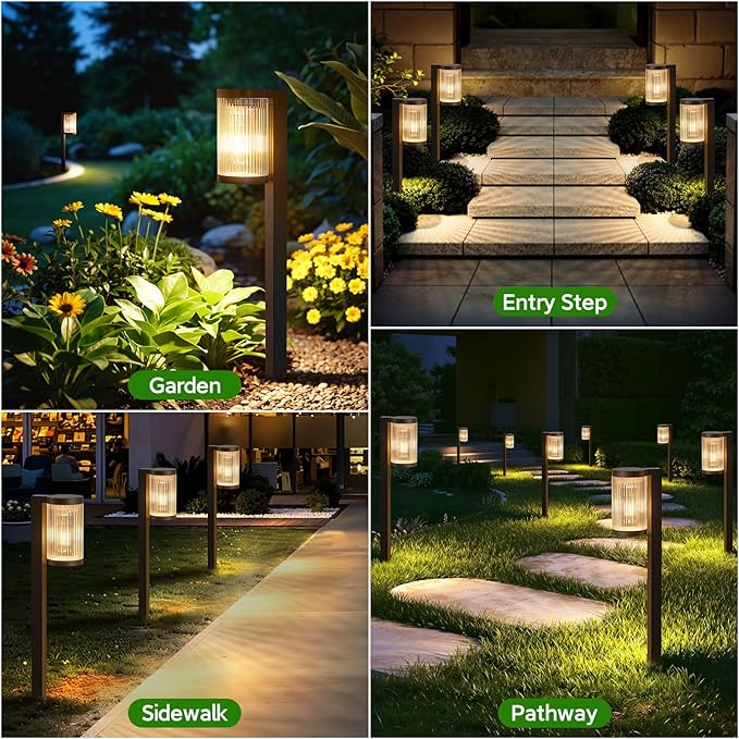 ELECLINK Solar Pathway Lights Outdoor, 2 Pack Upgraded Outdoor Solar Lights for Outside Super Bright Up to 12Hrs, IP65 Waterproof Solar Garden Lights for Yard Path Walkway Decor Landscape Lighting