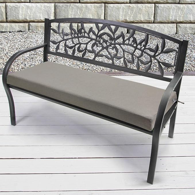 FUNHOME Outdoor Cushion Covers,45" x 18" x 3", No Insert! Patio Cushion Covers Replacement for Outdoor Furniture,Water Resistant Patio Bench Loveseat Cushion Covers 1 Pack, Beige Coffee(Covers ONLY)