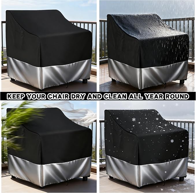 2-Pack Waterproof Patio Chair Covers, All-Weather Patio Chair Covers Waterproof for Home & Commercial Use (36"W*37"D*36"H)