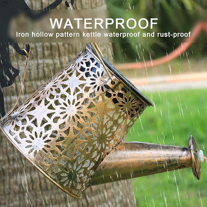 2Pack Solar Watering Can Lights,Waterproof Hollowed-Out Retro Metal Outdoor Lights,Fairy Solar Garden Lights Outdoor Decoration Gifts for Mom Grandma(Angel 2 Style)