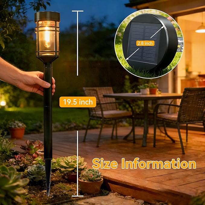 Ollny Solar Pathway Lights Outdoor 8 Packs, Solar Powered Garden Lights Waterproof Auto On/Off, Landscape Lighting for Path Yard Porch Lawn Patio Walkway Driveway Decor