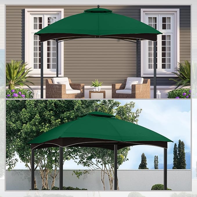 MASTERCANOPY Replacement Canopy Top for Lowe's Allen Roth 10x12 Gazebo #GF-12S004B-1 (Forest Green,Polyester)
