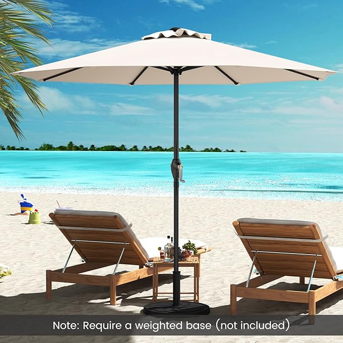 8.5 FT Patio Umbrella Outdoor Table Umbrella, Market Umbrella with Crank Handle, 8 Sturdy Ribs, Air Vent & Sun-Protective Canopy, Parasol for Garden, Backyard, Deck & Pool