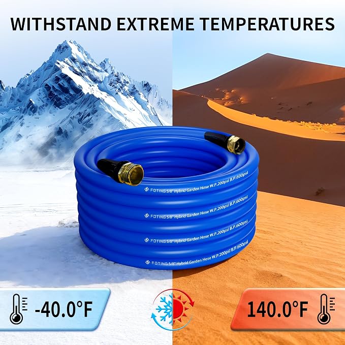 FOTING Pressure Washer Hose, Leak-Free & Kink Resistant, Hybrid Replacement Hose for Power Washer, Car Wash, Yard Cleaning