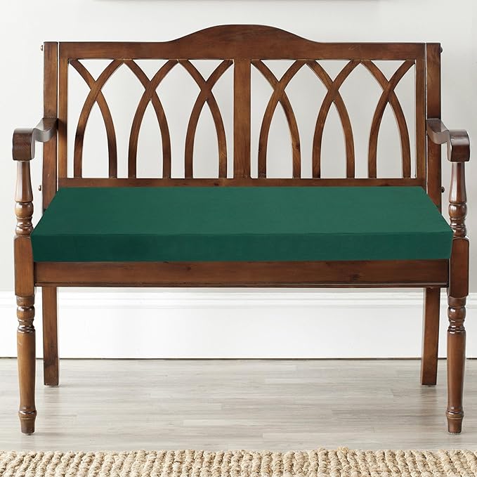 FUNHOME Outdoor Bench Cushion Covers,54" x 18" x 3", No Insert! Patio Bench Cushion Cover for Outdoor Furniture,Water Resistant Patio Loveseat Cover 1 Pack, Dark Green(Covers ONLY)