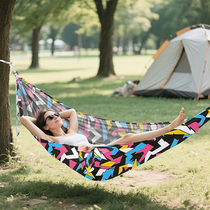 Camping Hammock Outdoor Hammocks for Outside Lightning Beach Trees Portable Lightweight with Pockets Tree Straps Indoor