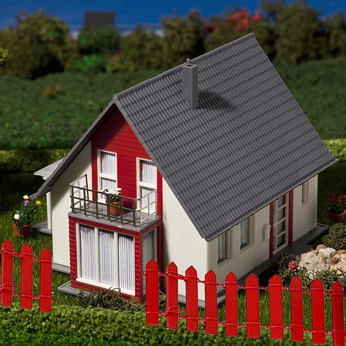Prsildan Miniature Fairy Fence, Wood Ornament Mini Fence Scene Props 40 Inches
