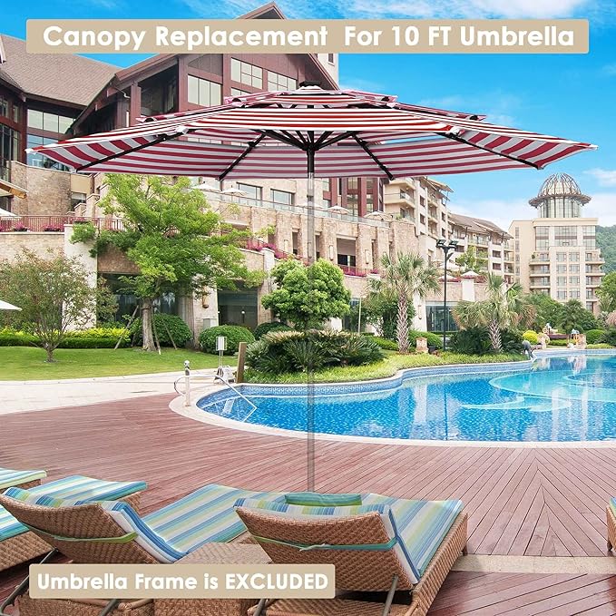 Yescom Patio Umbrella Replacement Outdoor Canopy Beach Backyard Market Table Top Cover