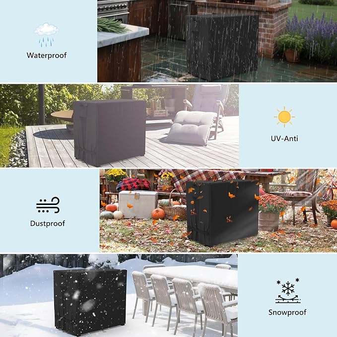 AKEfit Outdoor Prep Table Cover,Waterproof Patio Stainless Steel Table Work Cover,for Grill Dining Cart , Outdoor Table, Patio Food Prep Station-36"L x 24"W x 35"H