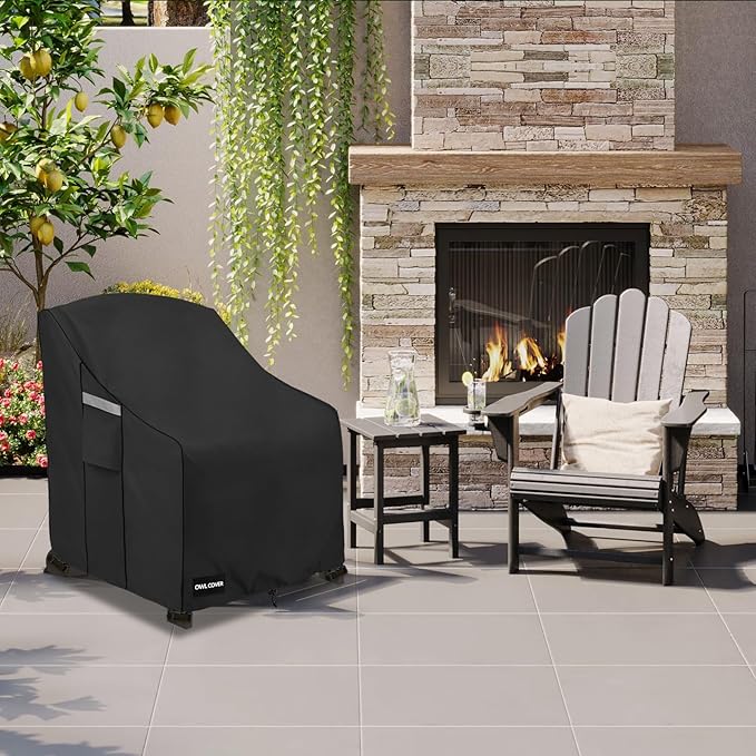 Outdoor Chair Covers 37" W x 40" D x 36" H,600D Heavy Duty Waterproof Patio Chair Cover,Outdoor Furniture Covers for Lawn/Garden Chiar,Black