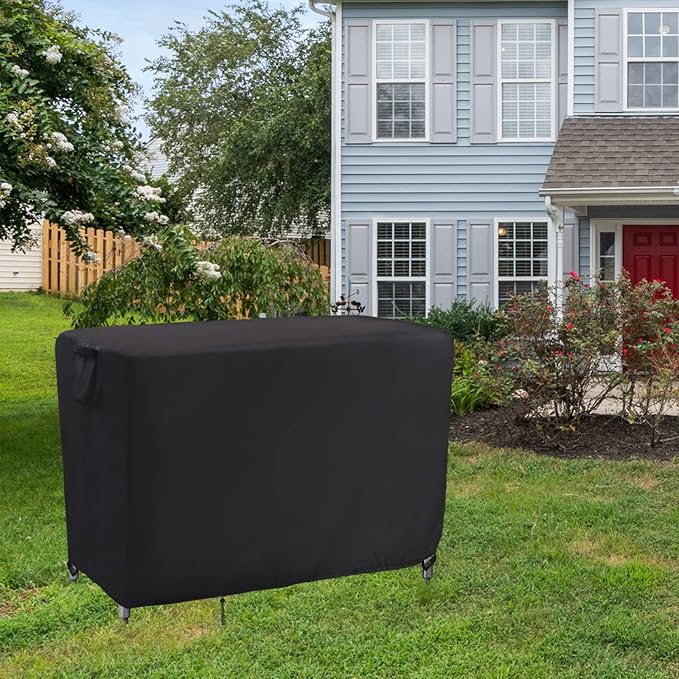 Kingling Outdoor Table Cover for Wicker Bar Cart, 44 Inch Waterproof Patio Bar Table Cover for Outdoor Beverage Serving Cart- 44''L x 19''W x 36''H(Black)