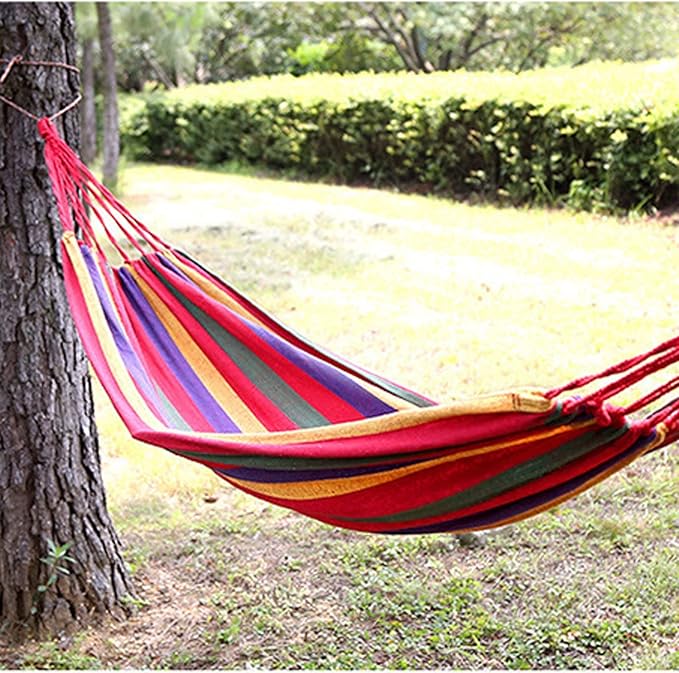 Hammocks Hammock Outdoor Camping Single Double Leisure Canvas Hammock Dormitory Leisure Swing is Strong and Durable