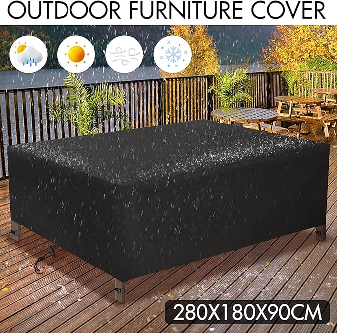 Essort Patio Furniture Covers, Extra Large Outdoor Furniture Set Covers Waterproof, 600D Rain Snow Dust Wind-Proof, Anti-UV (Updated Oxford, 110''x71''x36'')