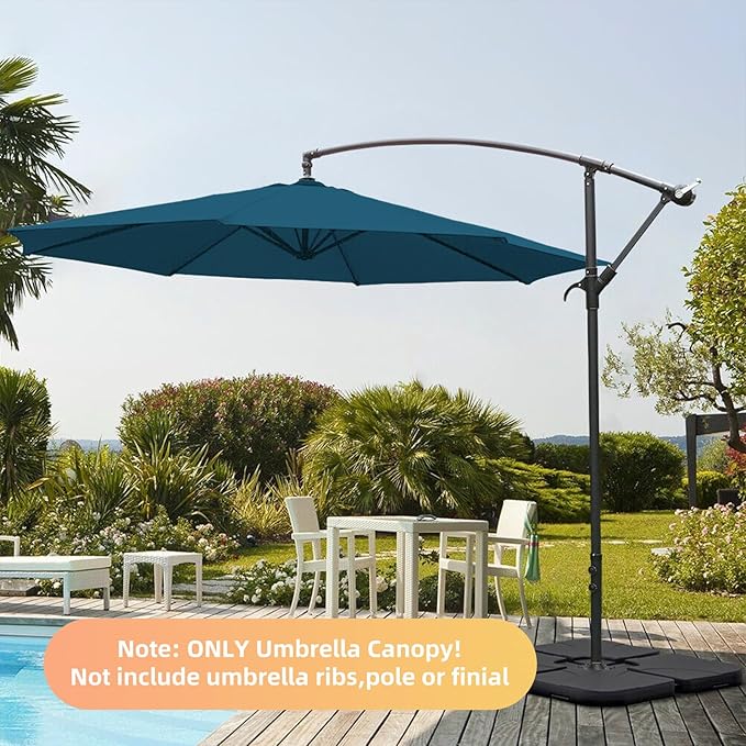 10ft Patio Umbrella Replacement Canopy for 8 ribs, Fits Hanging Offset Cantilever Market Outdoor Patio Shades,Canopy Only