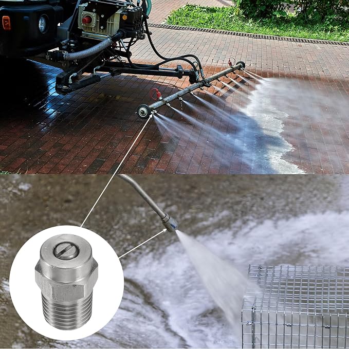 uxcell 6 Pcs Pressure Washer Tip 1/4" Male NPT Threaded Spray Nozzles Stainless Steel for Water Gun Water Broom and Undercarriage Cleaner (25 Degree, 1.236mm Orifice)