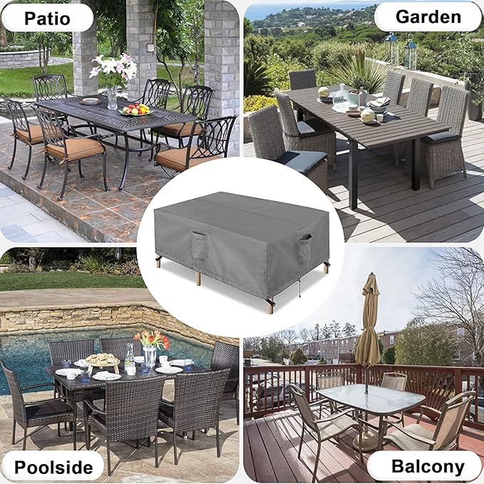 OutdoorLines Outdoor Waterproof Patio Table Furniture Set Covers - Square Couch Sectional Cover Outside Weatherproof Patio Furniture Covering for Deck, Lawn and Backyard 84" L x 84" W x 28" H, Grey