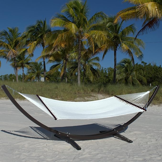 Double Caribbean Hammock - Soft-Spun Polyester - 48 inch (White)