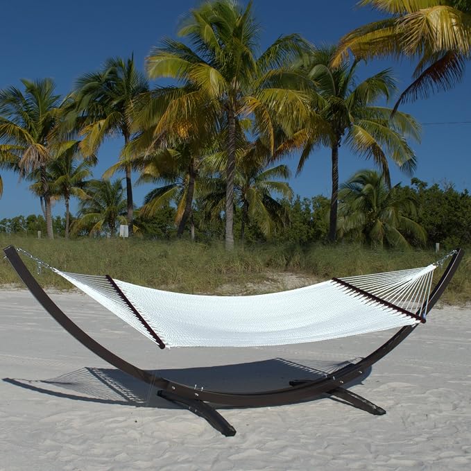 Double Caribbean Hammock - Soft-Spun Polyester - 48 inch (White)