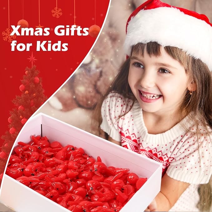 40 Pcs Mini Resin Red Cardinal Birds Christmas Tree Ornaments Bulk Tiny Animals Figurines for DIY Craft Supplies Mini Garden Decor Party Cake Toppers Dollhouses Xmas Gift