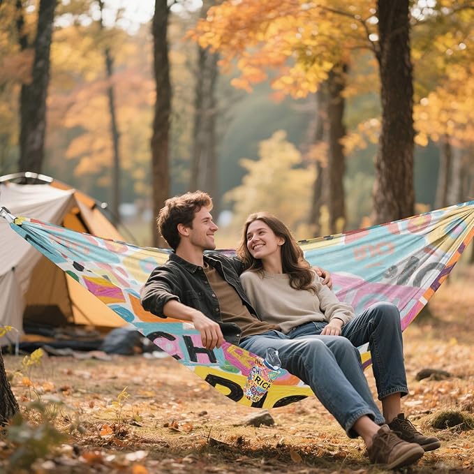 Colorful Cartoon Rich 330lb Capacity Camping Hammocks with Hanging Rope Indoor Hammock for Outside Patio Garden hamaca con soporte para adultos