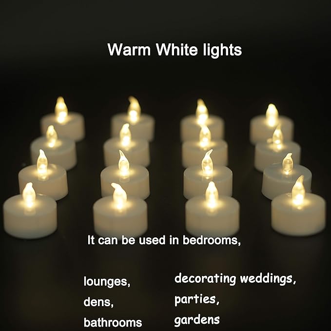 400Pack Battery Tea Lights Candles - LED Tea Lights Realistic Bright Flickering Holiday Gift Operated Flameless LED Tea Light for Festival& Celebration Warm White Battery Powered(sets of 50*8)
