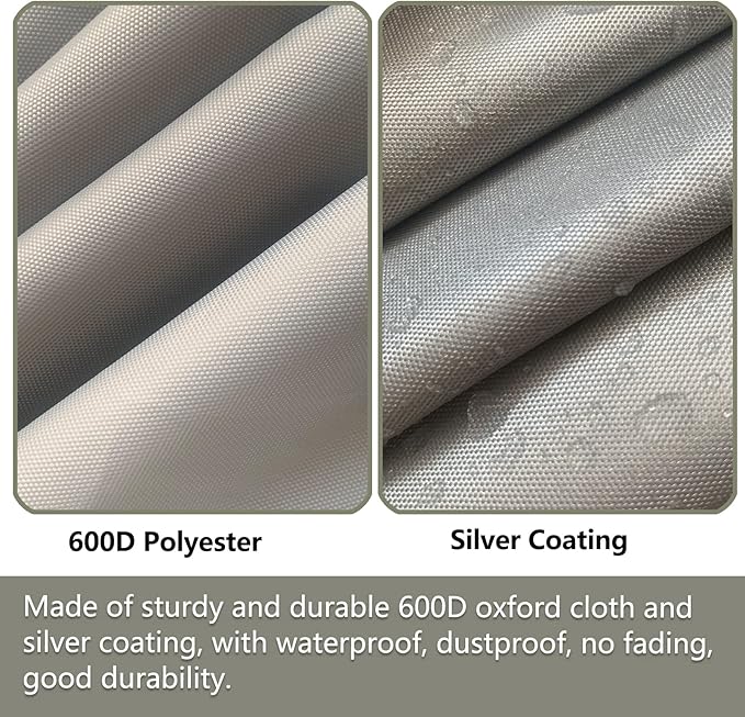 Round Patio Table Cover,Round Patio Table Covers for Outdoor Furniture Waterproof,Suitable for 48 inch Round Patio Table(48-50"DIA x 23"H),White&Grayish Green