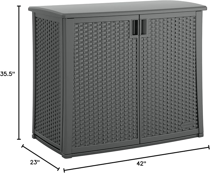 Suncast 4 Pack Lockable Outdoor Cabinet Storage for Patio, Garden and Backyard, 97 Gal, Cool Gray