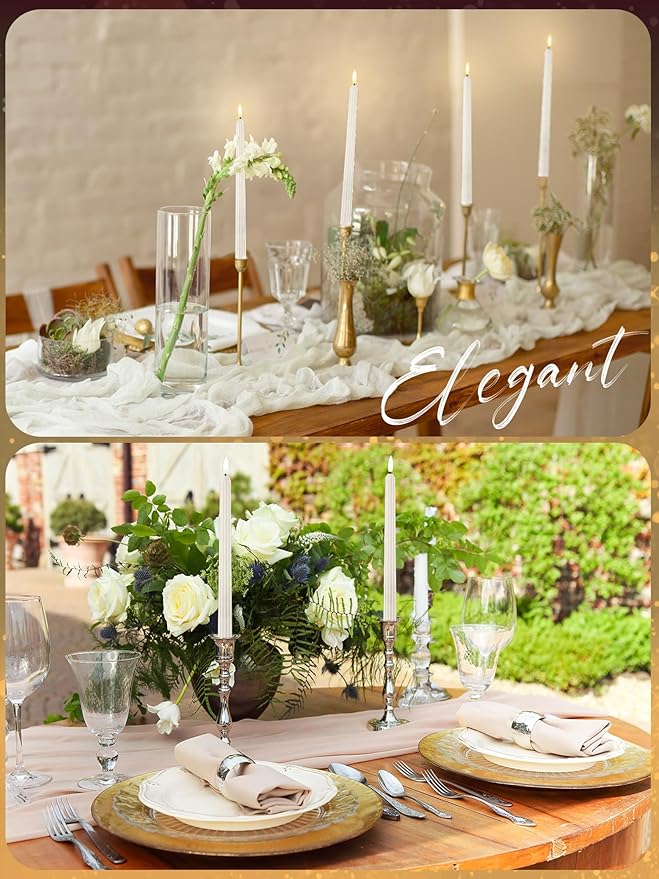 Treela 72 Pcs Flameless LED Taper Candles Battery Operated Candles Bulk 11 Inch Flickering Fake Candlesticks with Warm Light for Valentines Day Church Wedding Party Battery Not Included(Fluted,Ivory)