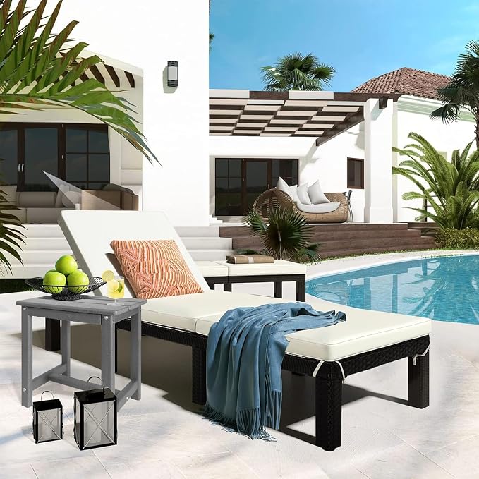 GARDENSTAR Adirondack Square Side Table,one-Tier Outdoor end Table, Patio Side Table for Pool,Porch,Backyard,Relaxing Companion