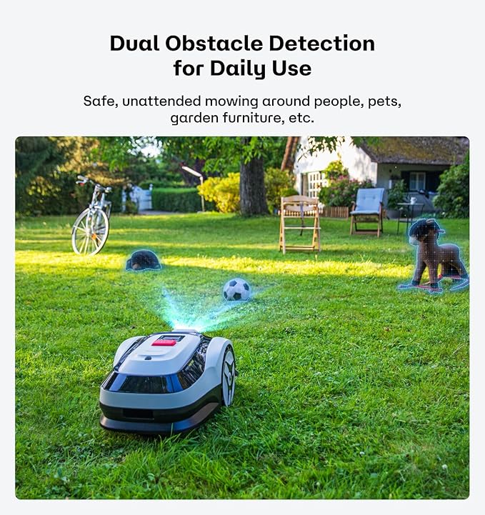 Raccoon 2 SE Robot Lawn Mower with Navigation Passage Plate, Auto Mapping Robotic Lawnmower for 0.15 Acre with APP Control, Vision Navigation, 20Β°Slope, Ideal Robot Mower for Small Lawns