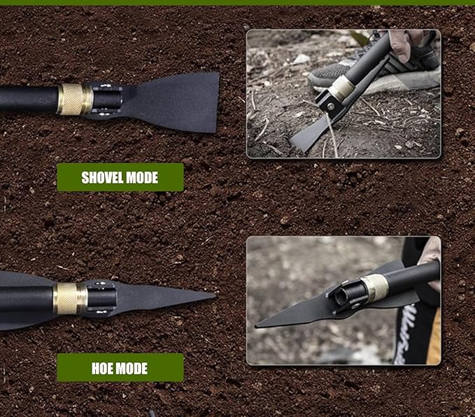 Pickaxe Hoe Weeding Mattock Hoe Survival Hand Pick Axe for Digging Weeding Multi-Function Detachable Camping Tactical Shovel Outdoor Garden Hoe