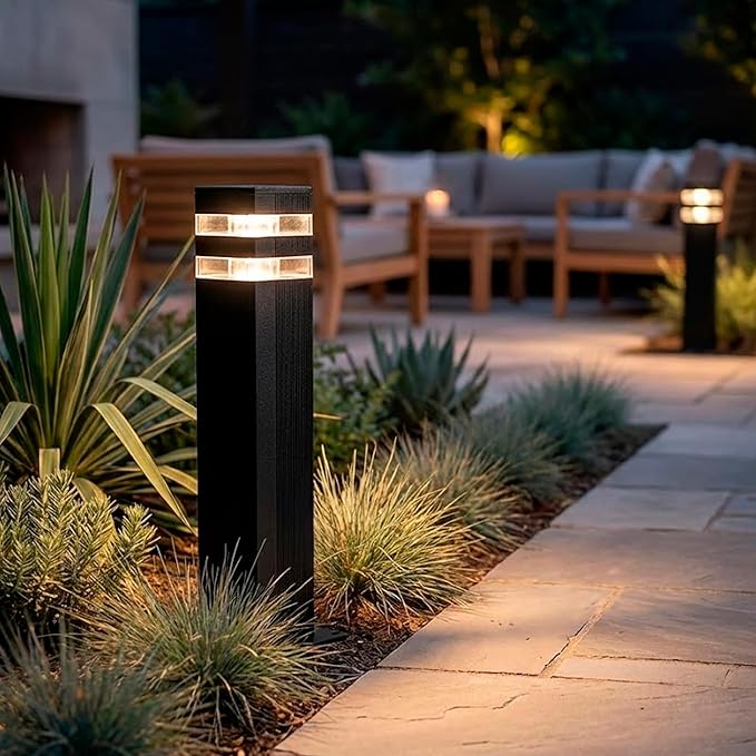 Wired Ground Lights Outdoor Waterproof IP65 Super Bright Starburst Shadow Pattern E27 Socket Light, 1 Pack Professional Heavy-Duty Ground Standing Lighting for Pathway, Driveway, Yard, Deck