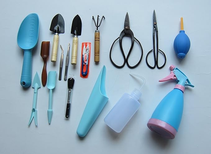 Bonsai Tools 17Piece Set, Bonsai Shear Set, Succulent Garden Tools Kit 17Pack