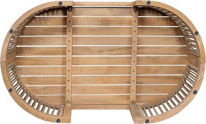 Christopher Knight Home Delbert Acacia Wood 4 Piece Patio Furniture Set, Wooden Patio Conversation Set with Club Chair+Coffee Table, 4-Seater Outdoor Loveseat Sofa Chair and Table Set, Natural+Beige