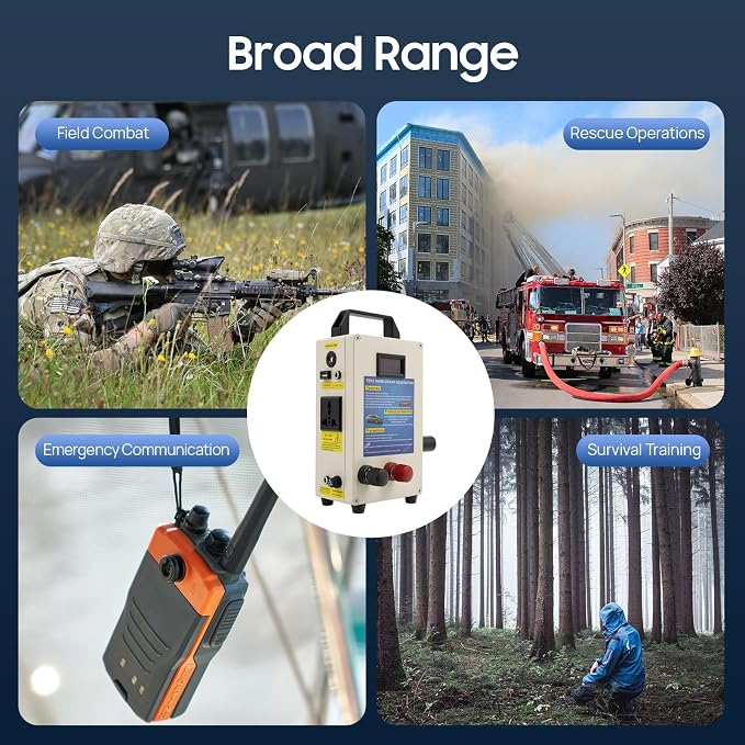 Hand Crank Generator, Emergency Power Supply Charger Portable Energy Storage Generators 5-15W Emergency Manual Dynamo Generator for Camping Outdoor Mobile Phone Computer Charging