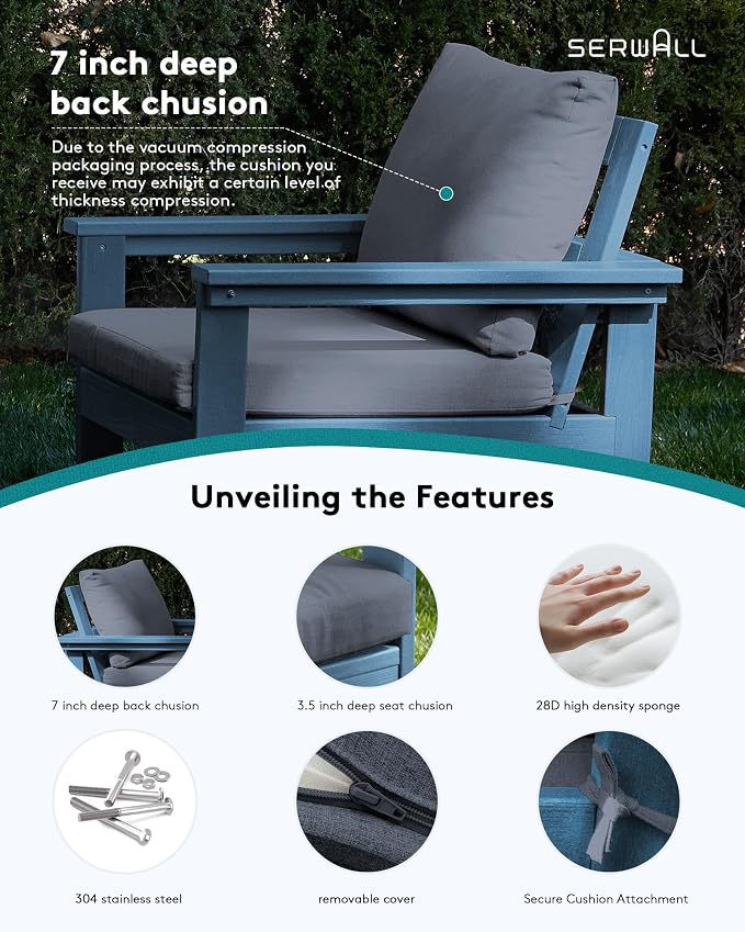 SERWALL HDPE Outdoor Sectional with Ottoman & Coffee Table