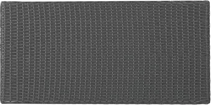 ST Lucia Patio Coffee Table Woven Rattan Open Shelf, Grey | Woven rattan, weather resistant, flat tabletop, open lower shelf, stable 4-corner base
