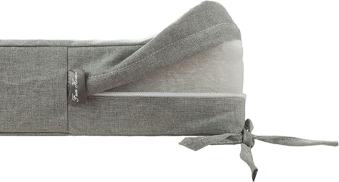FUNHOME Outdoor Bench Cushion Cover 54 x18 x 3 inch,Water Resistant Cover with Zipper&Ties,Fade-Resistant Slipcover,Patio Porch Swing Cushion Cover Replacement Only,No Insert(Light Gray)