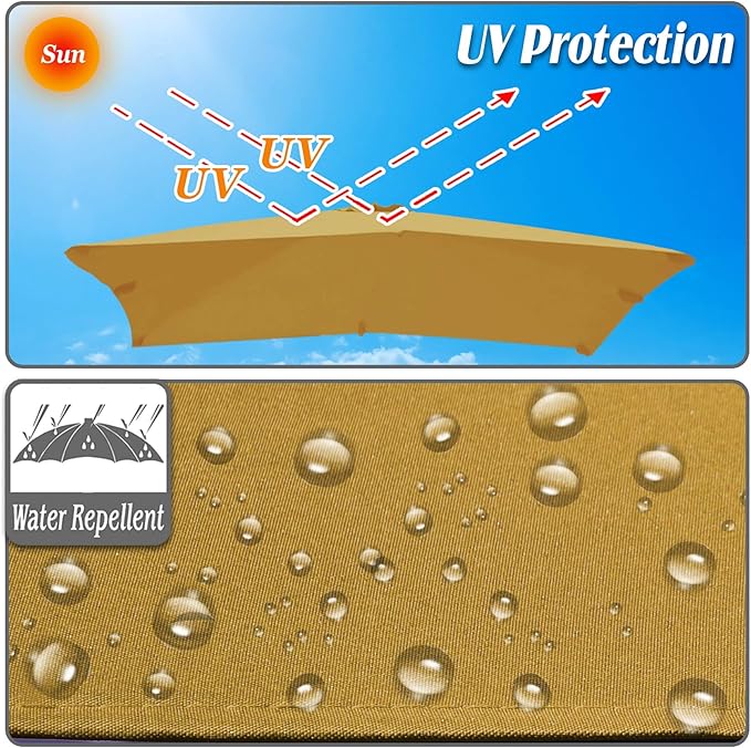 Replacement Umbrella Canopy for 8.2ft x 8.2ft 8 ribs in (Canopy Only)