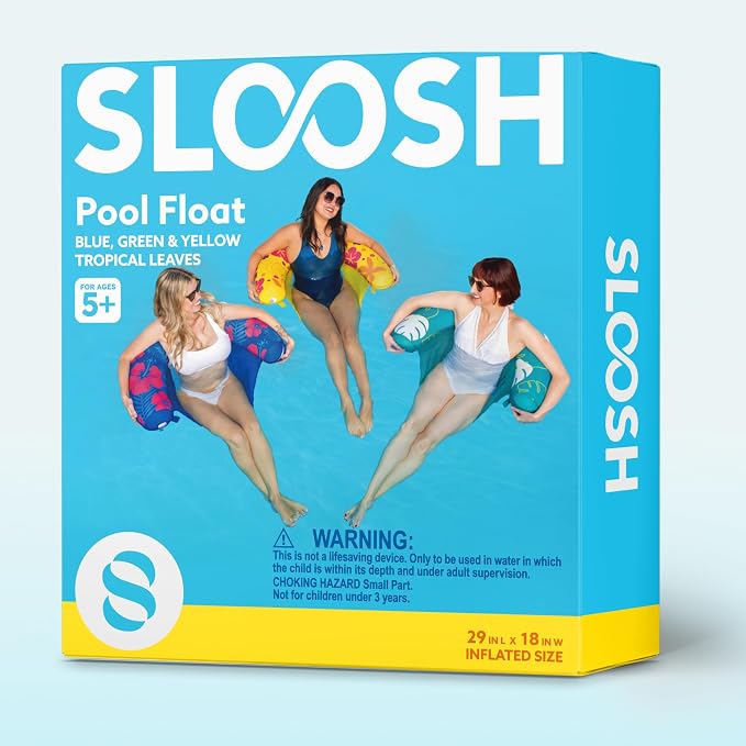 SLOOSH Inflatable Pool Noodle Chair, 3 Packs Pool Floats Noodle Sling Floatie, Swimming Party Floating Chair for Adult Party Summer Water Fun