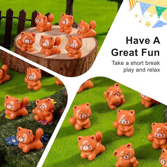 60 pcs Mini Resin Raccoon Many Styles Variety Tiny Animals Figures Miniature Little Small Animal Figurines Bulk for Micro Fairy Garden Landscape Accessories Hide Crafts Decor Aquarium