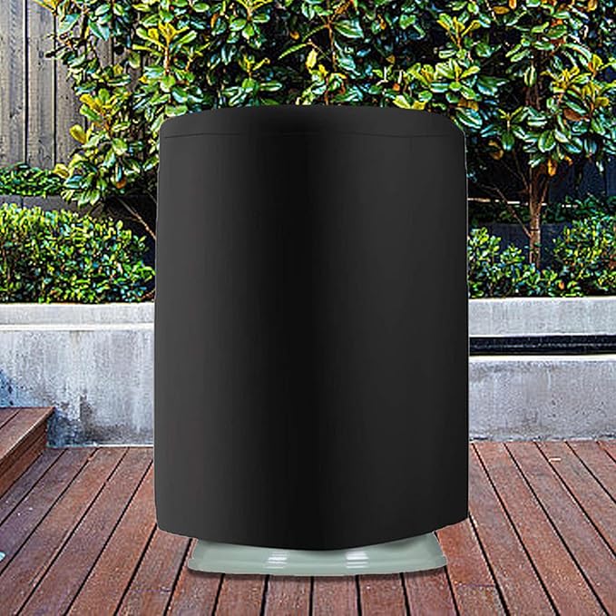 Table Cover Waterproof Round Patio Cool Bar Table Cover with Drawstrings, Fade Resistant Fabric for Cocktail Coffee Outdoor Furniture Side Tables, Diameter 20.5 * Height 23 Inches Black